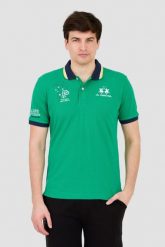 LA MARTINA Zielone polo. Zielone koszulki polo La Martina, m, bez wzorów, bez kołnierzyka, bez ramiączek. W wyprzedaży za 499.99 zł.