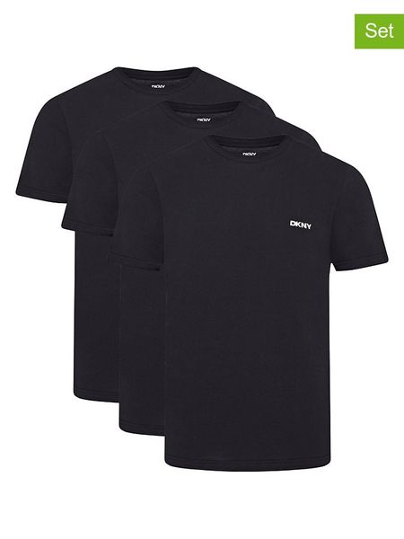 DKNY Koszulki (3 szt.) w kolorze czarnym rozmiar: L. Czarne bezrękawniki DKNY, l, bez wzorów, z bawełny, bez kołnierzyka, bez ramiączek. Za 91.99 zł.
