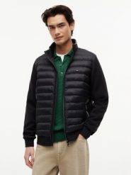 Tommy Hilfiger Pikowana kurtka Mężczyźni Bawełna czarny, XL. Czarne kurtki Tommy Hilfiger, m, bez wzorów, z bawełny, bez kaptura. Za 849.95 zł.