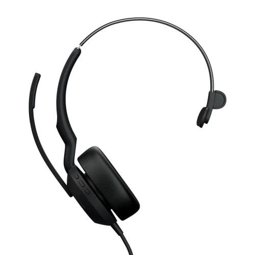 Jabra Evolve2 50 Zestaw słuchawkowy Przewodowa Opaska na głowę Biuro/centrum telefoniczne USB Type-C / USB Type-A Bluetooth Czarny. Czarne słuchawki bezprzewodowe Jabra. Za 567.99 zł.