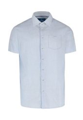 Koszula w kratkę z lnem, Regular Fit, C-DAZZI. Koszule Volcano, na lato, m, bez wzorów, z bawełny, bez kołnierzyka, bez ramiączek. Za 129.99 zł.