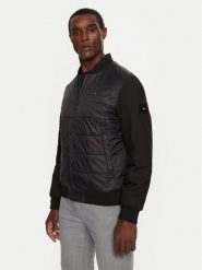 Tommy Hilfiger Kurtka bomber MW0MW35653 Czarny Regular Fit. Czarne kurtki Tommy Hilfiger, m, bez wzorów, z syntetyku, bez kaptura. Za 549.99 zł.