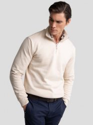 Bluza męska ze stójką kremowa Salih 103. Białe bluzy BIG STAR, l, z aplikacjami, z bawełny, bez kaptura. Za 199.99 zł.