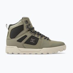 Buty męskie DC Pure High Top WR. Zielone buty trekkingowe DC Shoes, bez wzorów, bez zapięcia, trekkingowe. Za 419.99 zł.