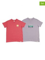 The Time of Bocha Koszulki (2 szt.) w kolorze fioletowym i czerwonym rozmiar: M. Czerwone bezrękawniki The Time of Bocha, m, bez wzorów, z bawełny, bez kołnierzyka, bez ramiączek. Za 86.99 zł.