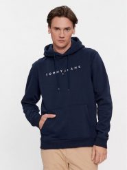 Tommy Jeans Bluza Linear Logo DM0DM17985 Granatowy Regular Fit. Niebieskie bluzy Tommy Jeans, m, bez wzorów, z bawełny, bez kaptura. Za 119.99 zł.