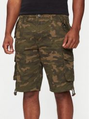 Brave Soul Szorty materiałowe MSRT-GEORGECAMOK Khaki Straight Fit. Brązowe szorty Brave Soul, m, bez wzorów, z bawełny. Za 249.99 zł.