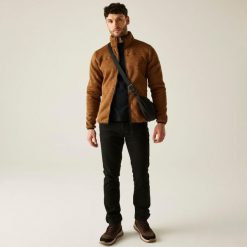 Polar męski rozsuwany Branleigh. Brązowe bluzy z polaru Regatta, m, bez wzorów, z dzianiny, bez kaptura. W wyprzedaży za 306.50 zł.