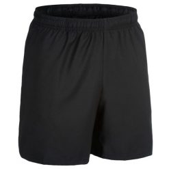 Spodenki fitness cardio męskie Domyos. Czarne szorty DOMYOS, m, bez wzorów, z materiału, sportowe. Za 29.99 zł.