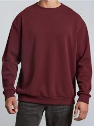 Bluza crewneck - bordowy. Czerwone bluzy bez kaptura Sinsay, l, bez wzorów, bez kaptura. W wyprzedaży za 19.99 zł.