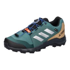 Adidas Terrex JR buty trekkingowe zielone. Białe trekkingi Adidas, bez wzorów, z materiału, bez zapięcia. Za 428.05 zł.