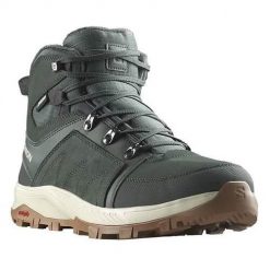 Buty do chodzenia męskie Salomon Outchill Ts Cswp. Brązowe buty sportowe casual Salomon, bez wzorów, z materiału, za kostkę, bez zapięcia. Za 729.99 zł.