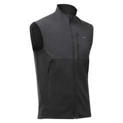Kamizelka turystyczna polarowa męska Quechua MH520. Czarne odzież kompresyjna QUECHUA, l, bez wzorów, z elastanu, trekkingowe. Za 119.99 zł.