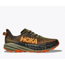 Hoka One One Speedgoat 6 Antique Olive Squash. Zielone buty do biegania HOKA, bez wzorów, z meshu, bez zapięcia, do biegania. Za 927.58 zł.