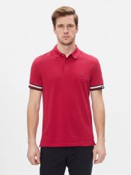 Tommy Hilfiger Polo Monotype Flag MW0MW33585 Czerwony Slim Fit. Czerwone koszulki polo Tommy Hilfiger, m, bez wzorów, z bawełny, bez kołnierzyka, bez ramiączek. Za 249.99 zł.