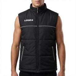 Męski Fitness Kamizelka Polonia Czarny-Biały. Białe kurtki do biegania Legea, m, bez wzorów, z puchu, bez kaptura, do biegania. Za 40.00 zł.