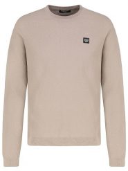 Sublevel Sweter w kolorze beżowym rozmiar: XXL. Brązowe swetry nierozpinane Sublevel, xxl, z aplikacjami, ze skóry, bez kołnierzyka, bez ramiączek. Za 100.99 zł.