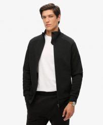 Superdry Tech Loose Tracktop — luźna bluza sportowa czarna. Czarne bluzy bez kaptura Superdry, m, bez wzorów, z bawełny, bez kaptura. Za 311.60 zł.
