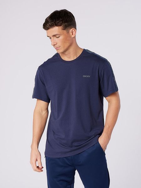 DKNY Koszulka w kolorze granatowym rozmiar: XL. Niebieskie bezrękawniki DKNY, xl, bez wzorów, z bawełny, bez kołnierzyka, bez ramiączek. Za 92.21 zł.