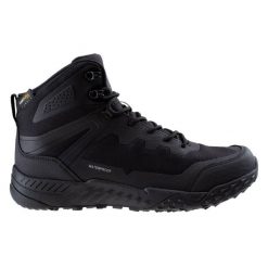 Buty bushcraft męskie Magnum Bondsteel MID WP. Czarne buty turystyczne MAGNUM, bez wzorów, z gumy, bez zapięcia, trekkingowe. Za 477.53 zł.