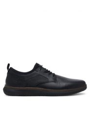 Rieker Półbuty 10451-00 Czarny. Czarne eleganckie półbuty Rieker, bez wzorów, ze skóry, bez obcasa, bez zapięcia. Za 389.99 zł.