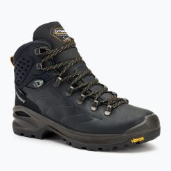 Buty trekkingowe męskie Grisport 15203DV44G. Czarne buty trekkingowe Grisport, bez wzorów, z materiału, przed kolano, bez zapięcia, trekkingowe. Za 429.99 zł.