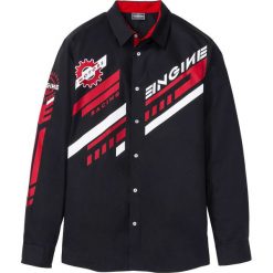Koszula z długim rękawem Slim Fit bonprix czarny. Koszule bonprix. Za 37.99 zł.