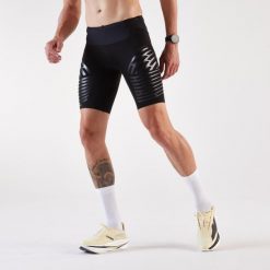 Legginsy do biegania w terenie krótkie męskie Kiprun Trail Run 900 Ultra. Czarne legginsy długie sportowe KIPRUN, l, bez wzorów, z elastanu, do biegania. Za 199.99 zł.