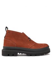 Clarks Trzewiki Badell DB 26179687 Pomarańczowy. Brązowe botki sznurowane Clarks, bez wzorów, z nubiku, bez obcasa, bez zapięcia. Za 629.99 zł.