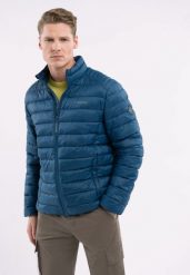 Lekka, pikowana kurtka J-ELZO. Niebieskie kurtki Volcano, m, bez wzorów, z dzianiny, bez kaptura. Za 299.99 zł.