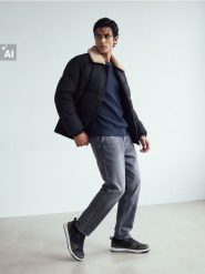 Kurtka puffer z kożuchowym kołnierzem - czarny. Czarne kurtki Sinsay, l, bez wzorów, bez kaptura. Za 139.99 zł.