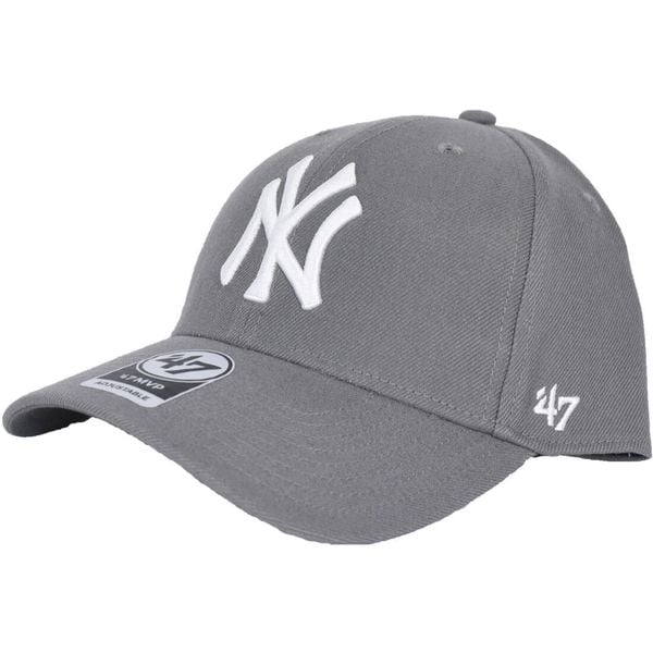 Czapka z daszkiem dla dorosłych New York Yankees MVP Cap. Szare czapki z daszkiem 47 Brand, bez wzorów, z wełny. Za 123.50 zł.