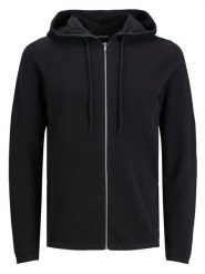 Jack & Jones Kardigan "Hill" w kolorze czarnym rozmiar: L. Czarne swetry rozpinane Jack & Jones, l, bez wzorów, bez kołnierzyka, bez ramiączek. Za 123.82 zł.