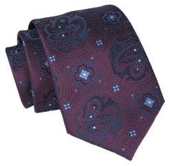 Krawat - ALTIES - Bordowy, Orientalny Wzór. Czerwone krawaty i muchy Alties, bez wzorów, z tkaniny. Za 49.00 zł.