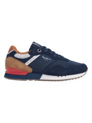 Pepe Jeans FOOTWEAR Sneakersy "London Brand" w kolorze granatowym rozmiar: 41. Niebieskie buty sportowe casual Pepe Jeans FOOTWEAR, bez wzorów, z jeansu, bez zapięcia. Za 222.41 zł.