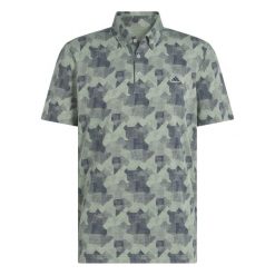 Polo adidas Go-To Print. Zielone koszulki polo Adidas, m, bez wzorów, bez kołnierzyka, bez ramiączek. W wyprzedaży za 234.00 zł.