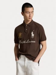 Polo Ralph Lauren Polo 710B20009002 Brązowy Regular Fit. Brązowe koszulki polo Polo Ralph Lauren, m, bez wzorów, z bawełny, bez kołnierzyka, bez ramiączek. Za 949.99 zł.