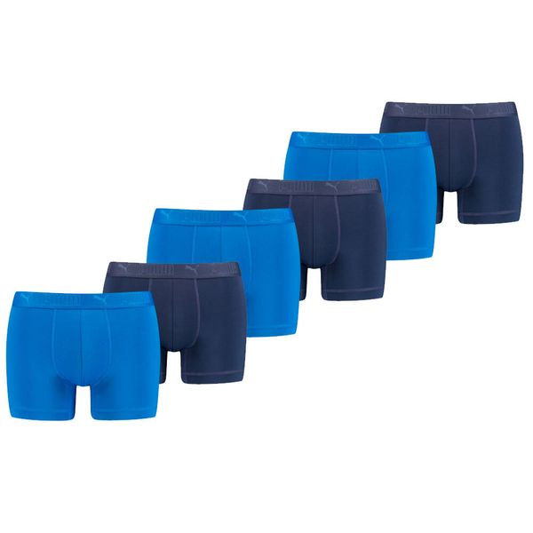 Puma Sportowe bokserki z mikrofibry, 6 szt. Niebieskie. Niebieskie bokserki Puma, m, bez wzorów, z elastanu. Za 303.99 zł.