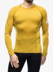 Bluza termoaktywna męska Sensor Merino Air Tee LS. Żółte bielizna termoaktywna Sensor, m, bez wzorów, z materiału, bez ramiączek, narciarskie. Za 361.89 zł.