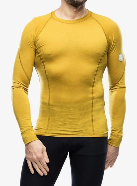 Bluza termoaktywna męska Sensor Merino Air Tee LS. Żółte bielizna termoaktywna Sensor, m, bez wzorów, z materiału, bez ramiączek, narciarskie. Za 361.89 zł.