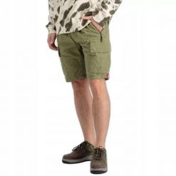 MĘSKIE SPODENKI ALPHA INDUSTRIES RIPSTOP JOGGER SHORT PRZED KOLANO ZIELONE. Zielone joggery i bojówki Alpha Industries, l, bez wzorów, z bawełny, eleganckie. Za 339.00 zł.