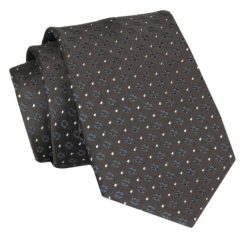 Męski Krawat - Brąz w Groszki - Angelo di Monti. Krawaty i muchy Angelo di Monti, bez wzorów, z tkaniny. Za 45.00 zł.