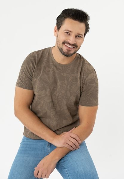 T-shirt z letnim motywem TM-LEFTY. Żółte t-shirty Volcano, l, bez wzorów, z bawełny, bez kołnierzyka, bez ramiączek. Za 69.99 zł.