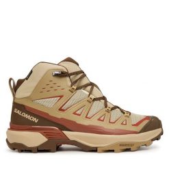 Trekkingi Salomon. Brązowe buty trekkingowe Salomon, bez wzorów, z gore-texu, bez zapięcia. Za 729.99 zł.