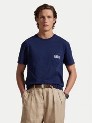Polo Ralph Lauren T-Shirt 710974585001 Granatowy Custom Slim Fit. Niebieskie koszulki polo Polo Ralph Lauren, m, bez wzorów, z bawełny, bez kołnierzyka, bez ramiączek. Za 569.99 zł.