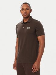EA7 Emporio Armani Polo 8NPF14 PJVQZ U6027 Brązowy ciemny Regular Fit. Brązowe koszulki polo EA7 Emporio Armani, l, bez wzorów, z bawełny, bez kołnierzyka, bez ramiączek. Za 374.99 zł.