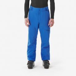 Spodnie narciarskie i snowboardowe męskie Quechua 500. Niebieskie spodnie narciarskie i snowboardowe WED'ZE, m, bez wzorów, z materiału, narciarskie. Za 279.99 zł.