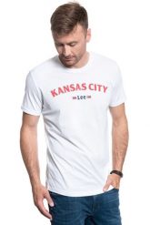 LEE KANSAS TEE BRIGHT WHITE L63AFQLJ 112114957. Białe t-shirty Lee, l, bez wzorów, bez kołnierzyka, bez ramiączek. Za 69.99 zł.