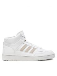 Adidas Sneakersy Rapid Court Mid JP5864 Biały. Białe buty sportowe casual Adidas, bez wzorów, ze skóry, bez zapięcia. Za 189.99 zł.