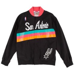 Kurtka z dresu San Antonio Spurs NBA Warm Up 94-95. Czarne kurtki Mitchell & Ness, bez wzorów, z dresówki, bez kaptura. Za 876.00 zł.